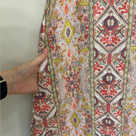 Rachel Zoe 100% Linen A-Line Aztec Printed Tank Dress - Size S - Picture 5 of 7